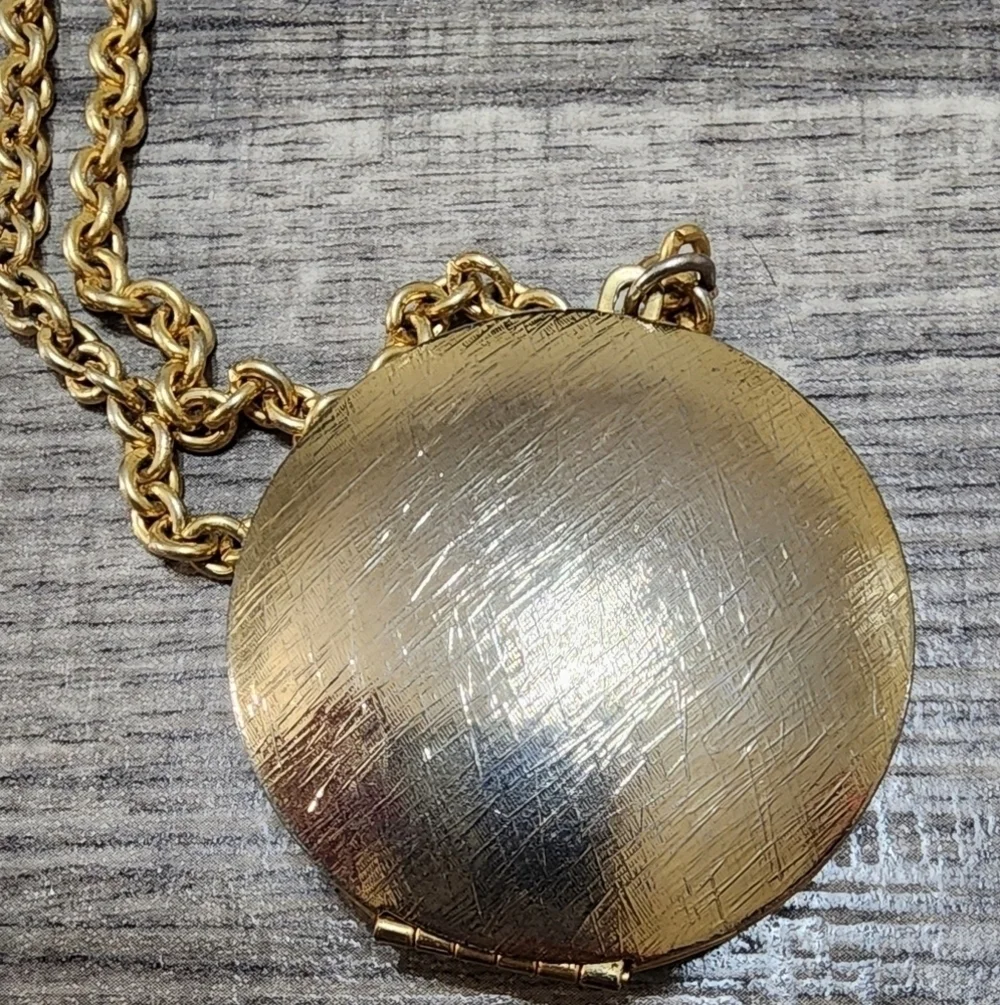 Vintage Roman Solider Coin Style Pendant Necklace, Gold Tone Locket